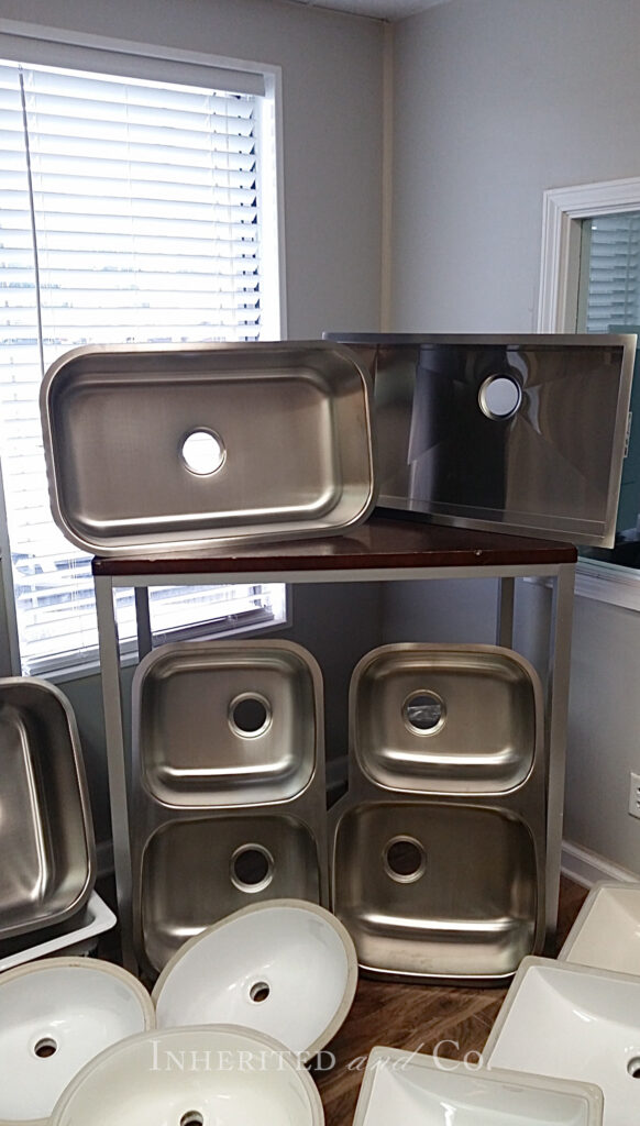 Selection of kitchen sinks to be installed in custom home