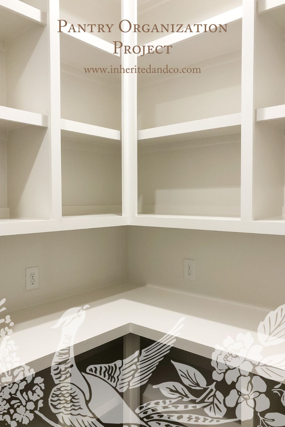Empty white shelves