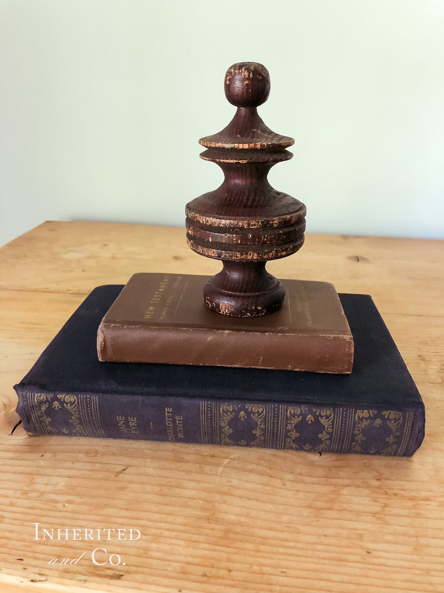 Vintage Jane Eyre, Bible, and Finial from Vintage Pickin'