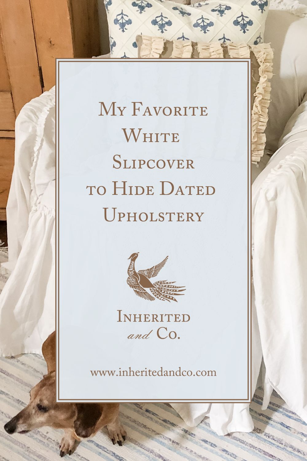 "My Favorite White Slipcover to Hide Dated Upholstery"