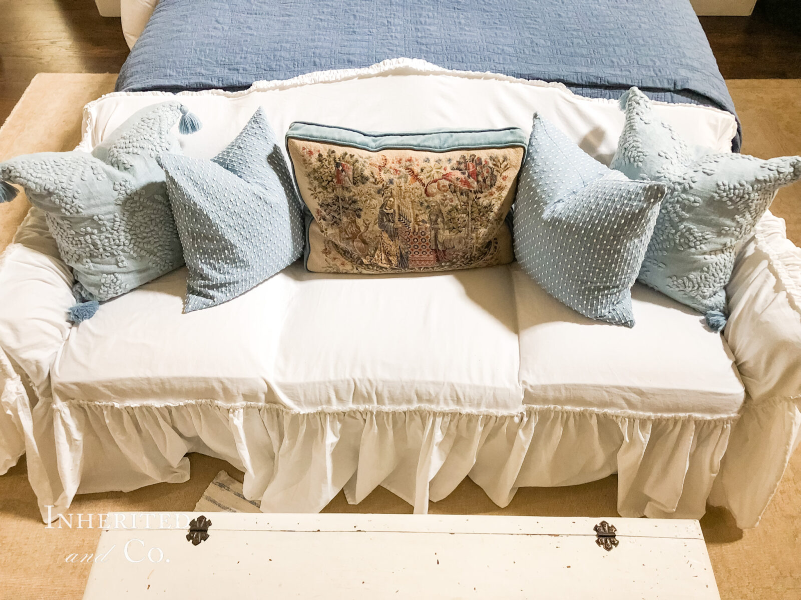 My Favorite White Slipcover to Hide Dated Upholstery Inherited and Co.