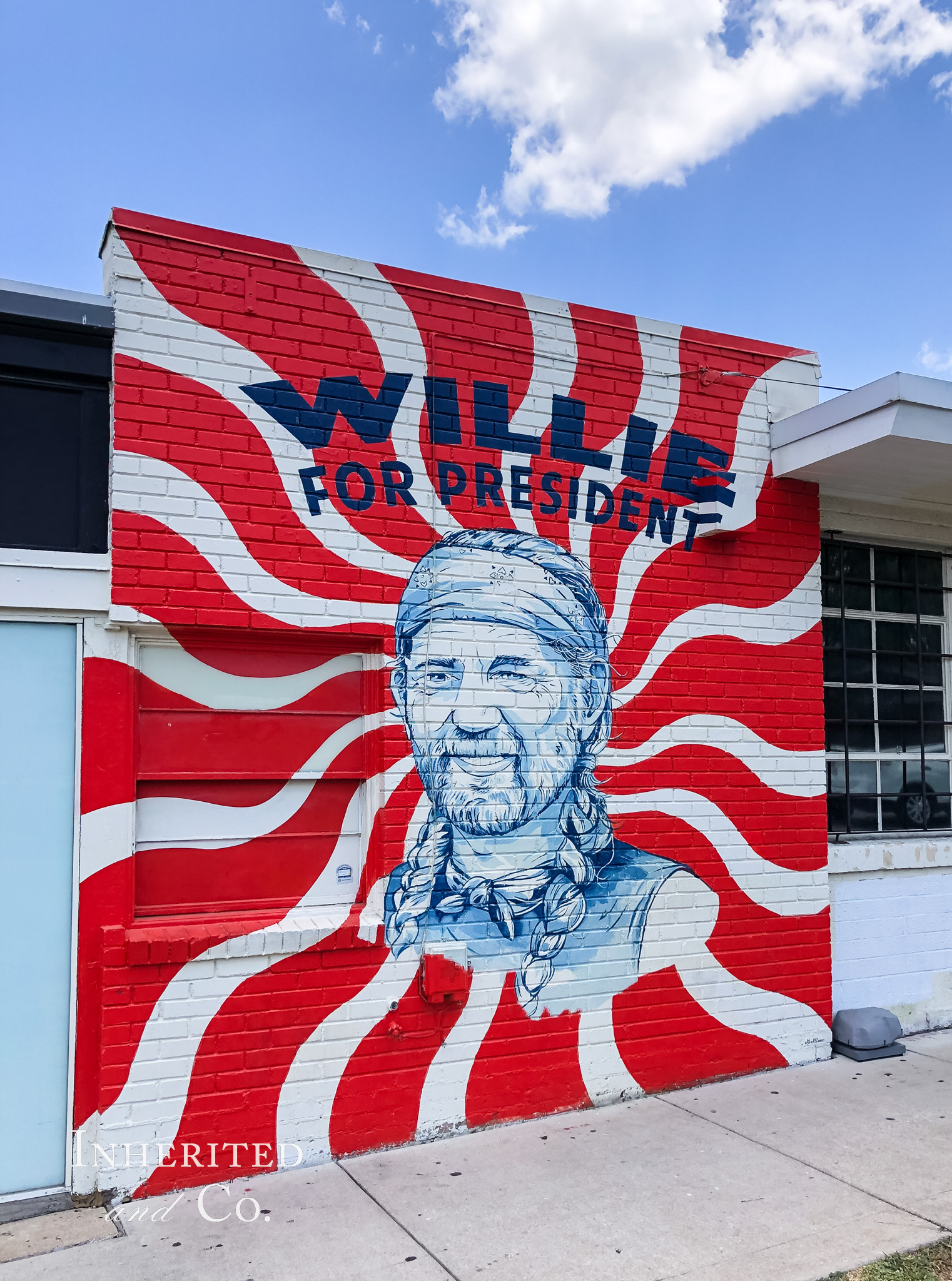 "Willie for President" mural in the South Congress neighborhood of Austin