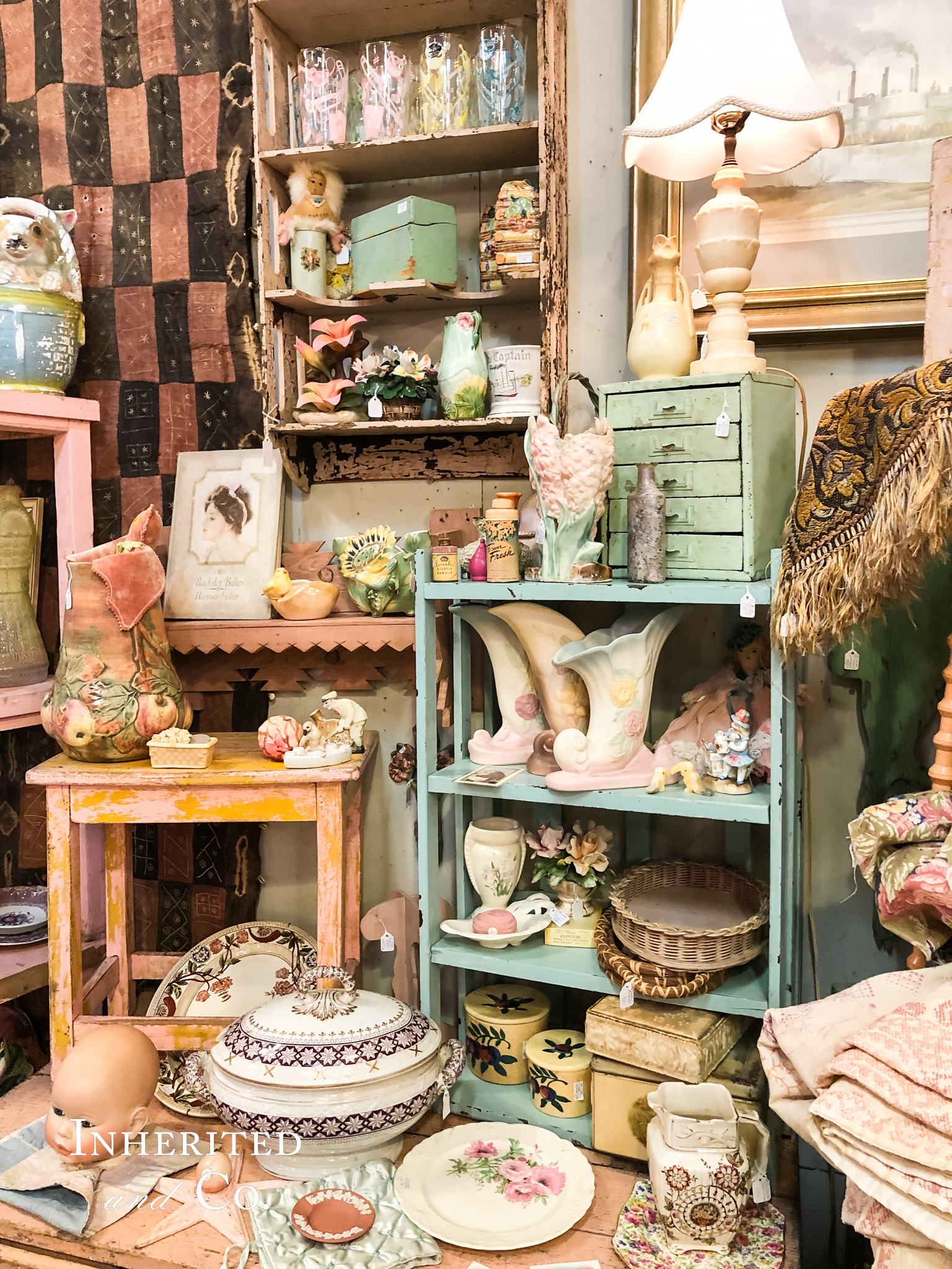 An antique booth inside of Uncommon Objects in Austin