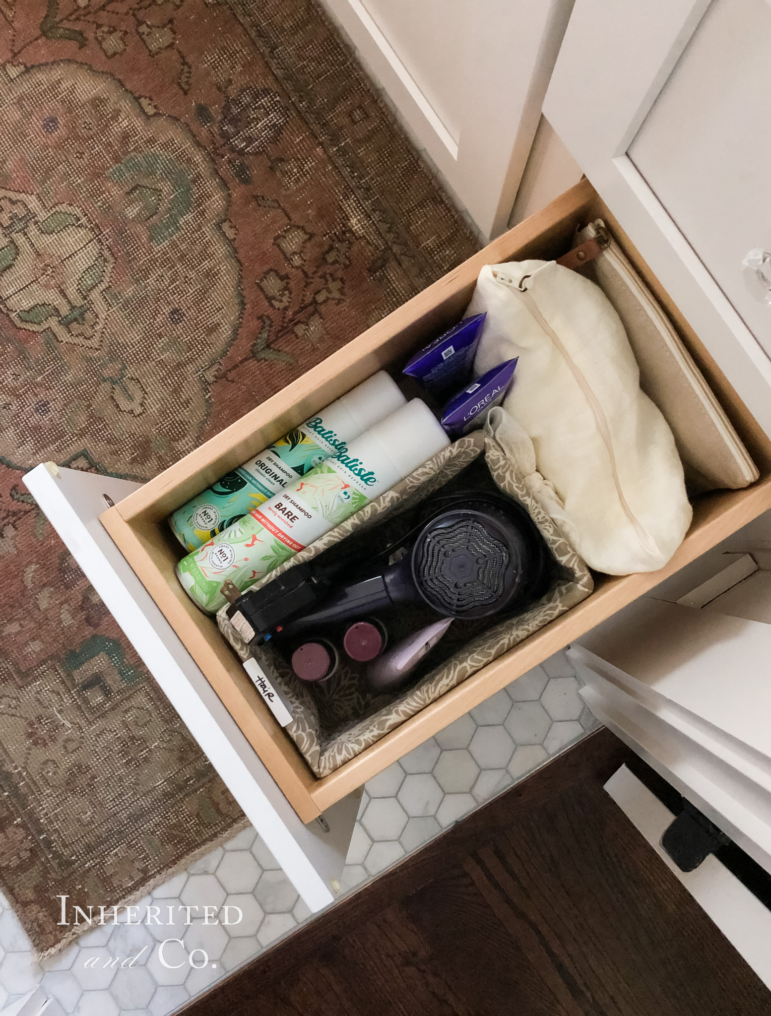 Organized Drawer of Hair Styling Products