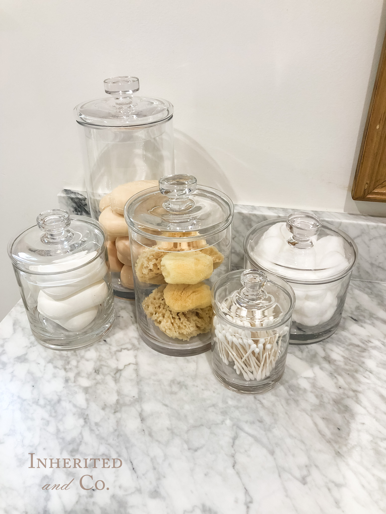 Glass Canisters for Bathroom Organizing