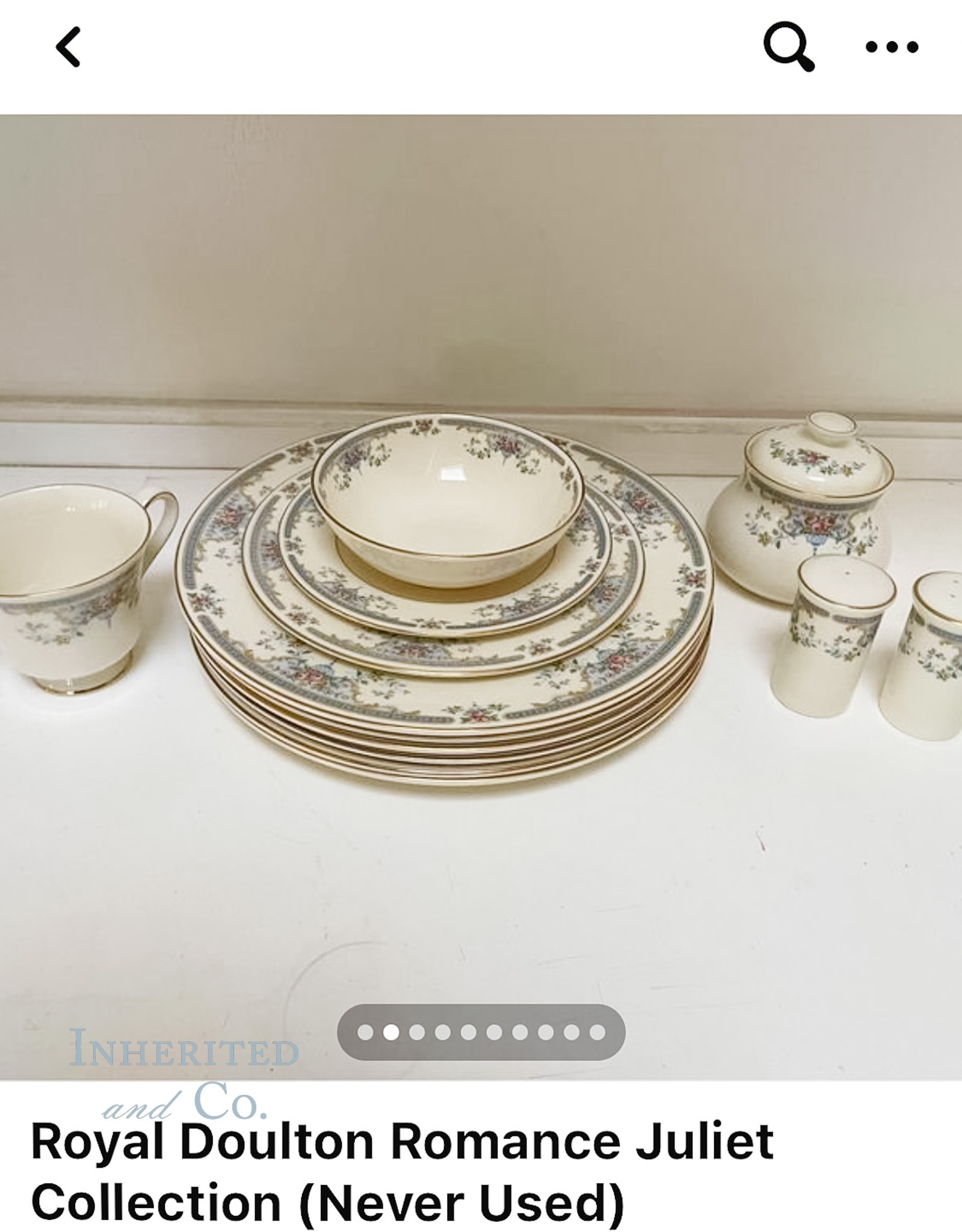 Facebook Marketplace listing for vintage Royal Doulton set