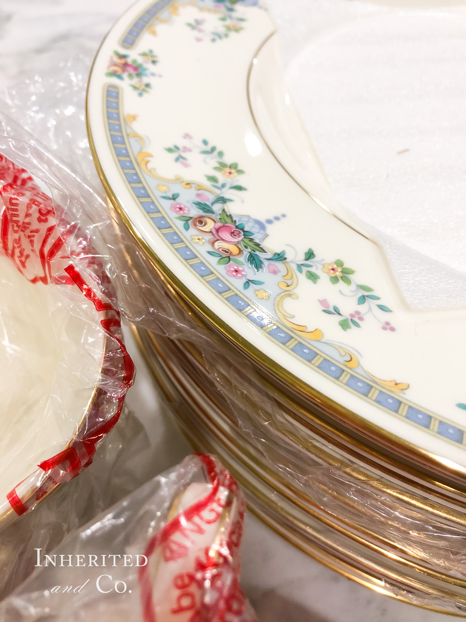 Stack of Vintage China Plates