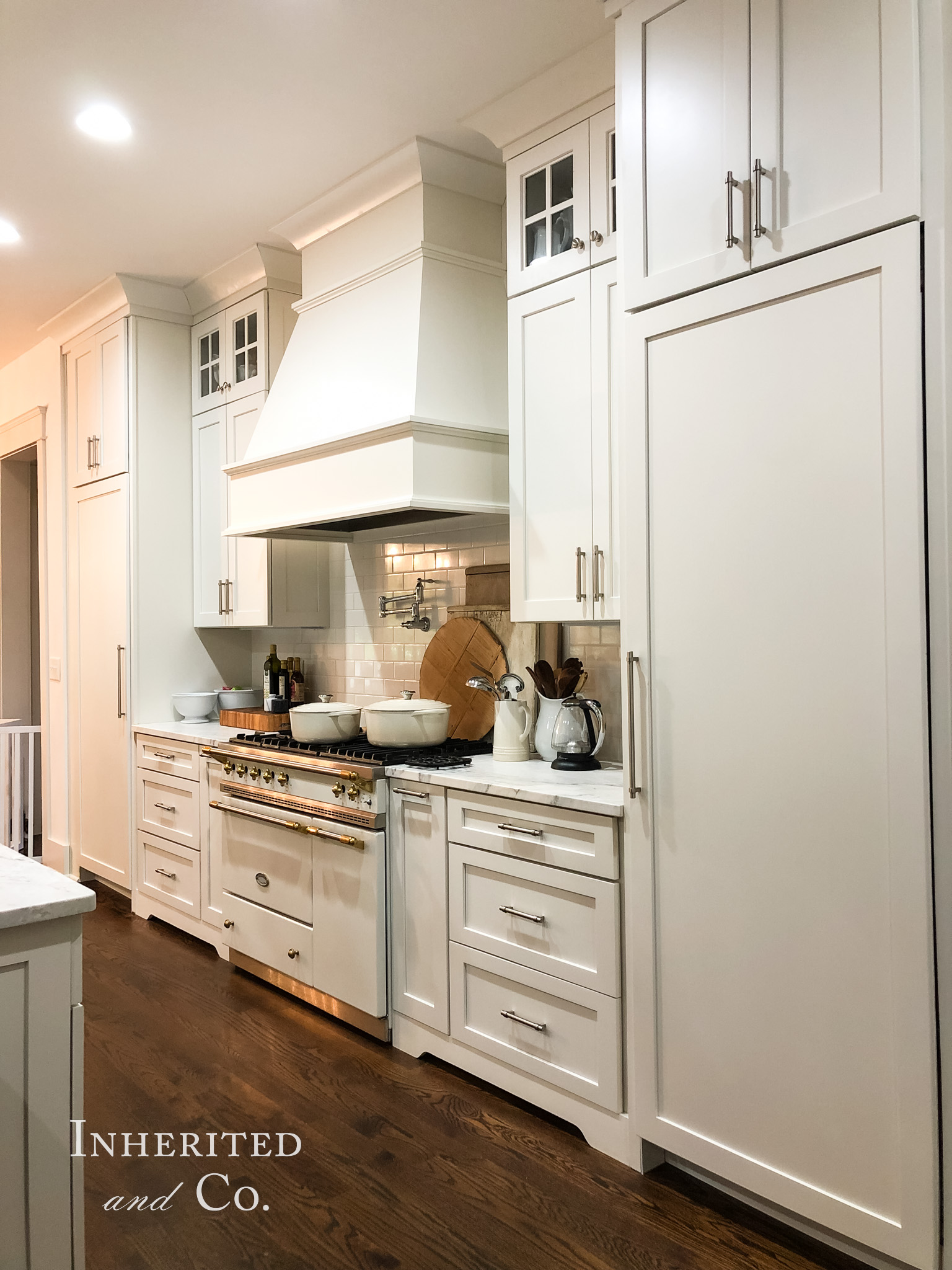 Split Fridge and Freezer in a Custom Kitchen