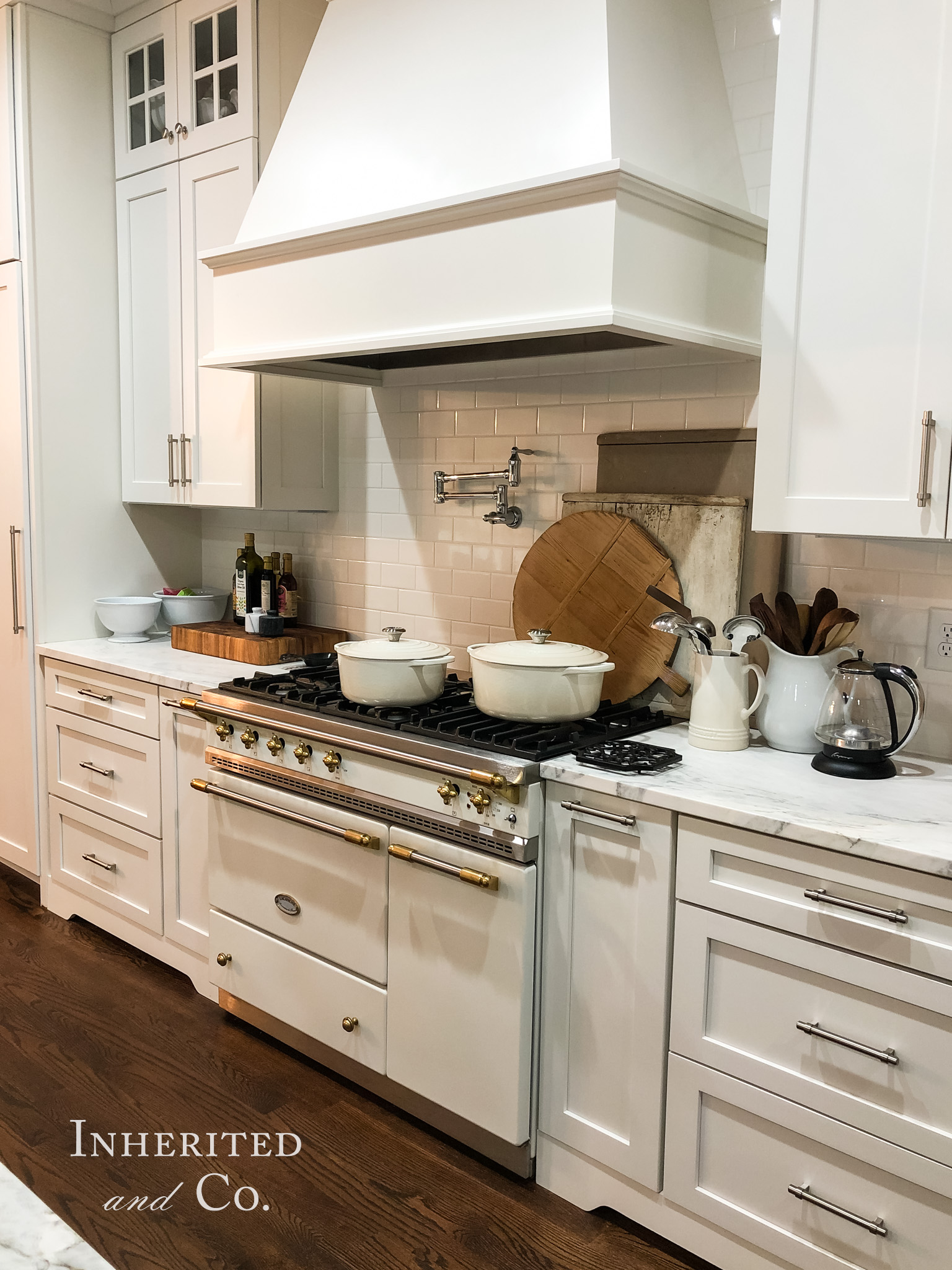 White Kitchen with a Lacanche French Range