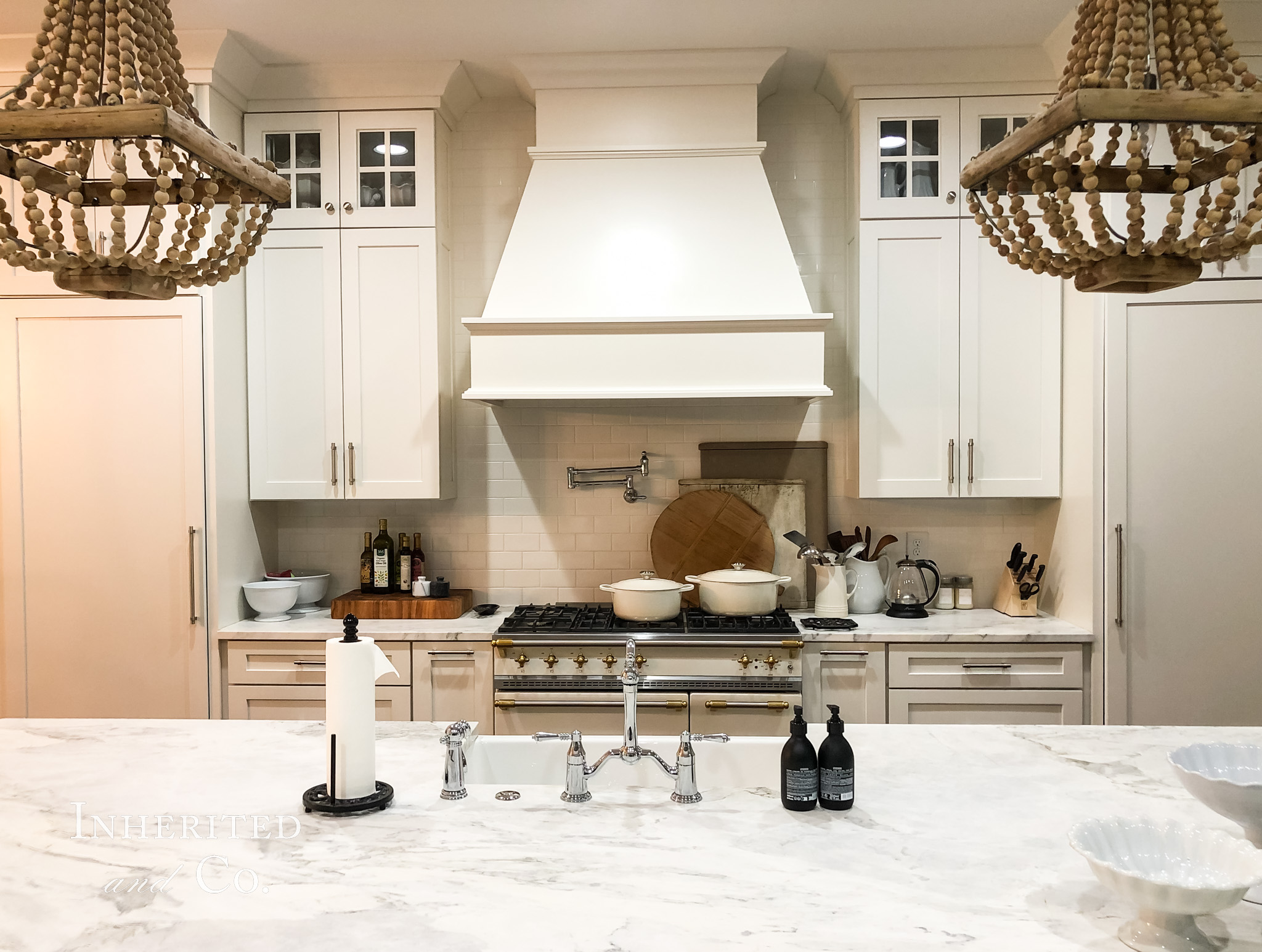 Custom Range Hood in White Kitchen