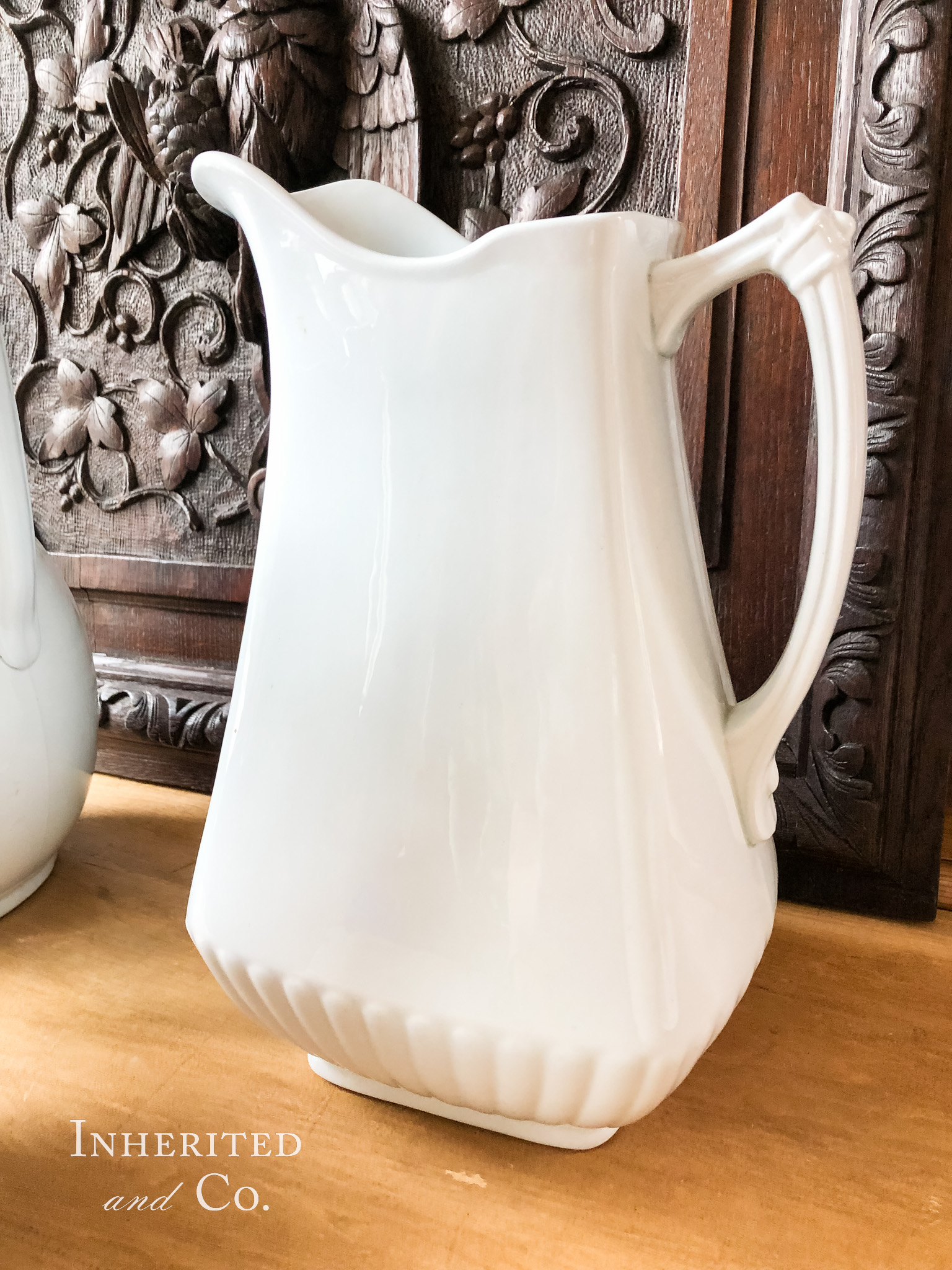 "Powell & Bishop" antique ironstone pitcher