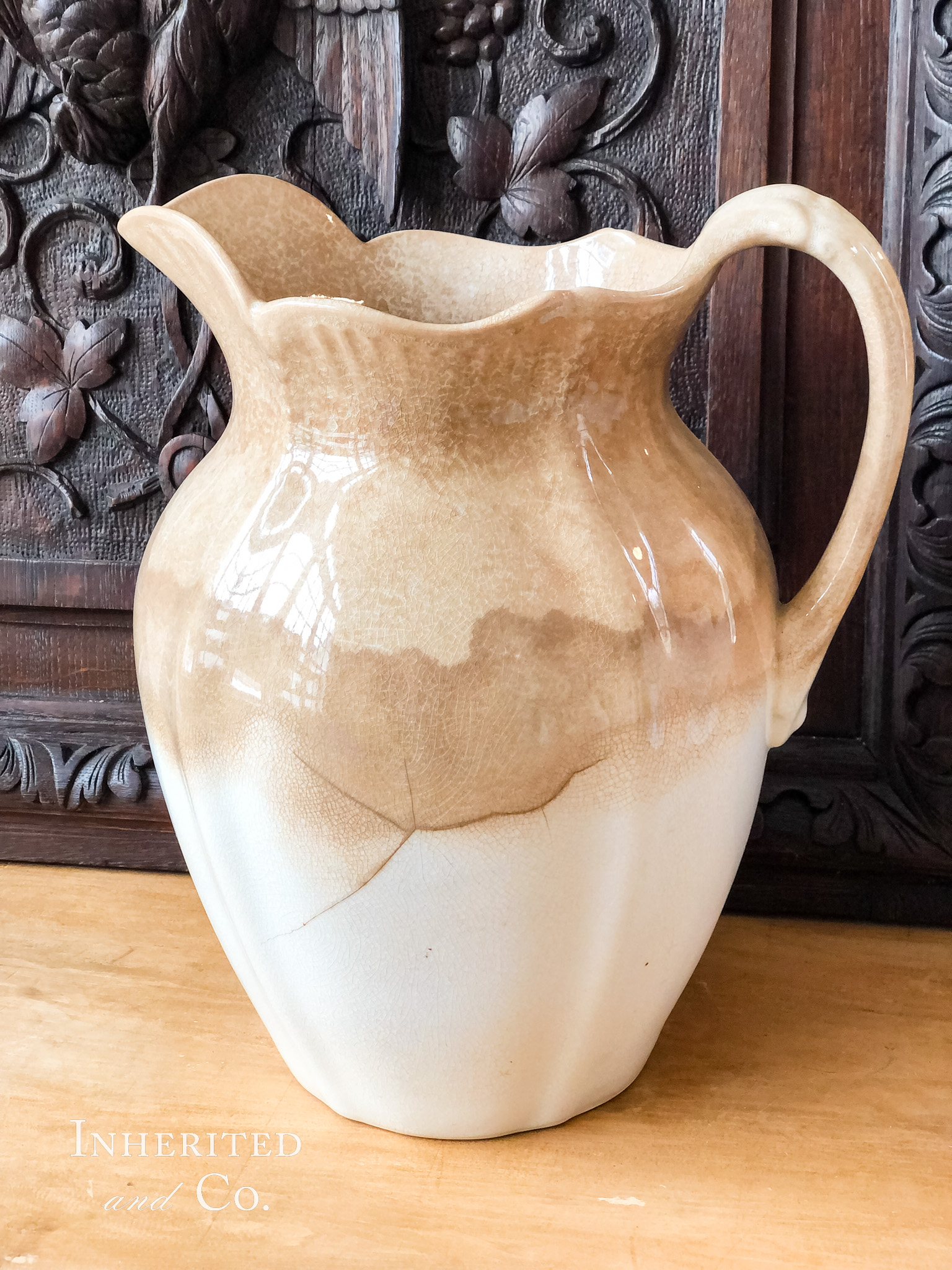 Ombre Stained Ironstone Pitcher