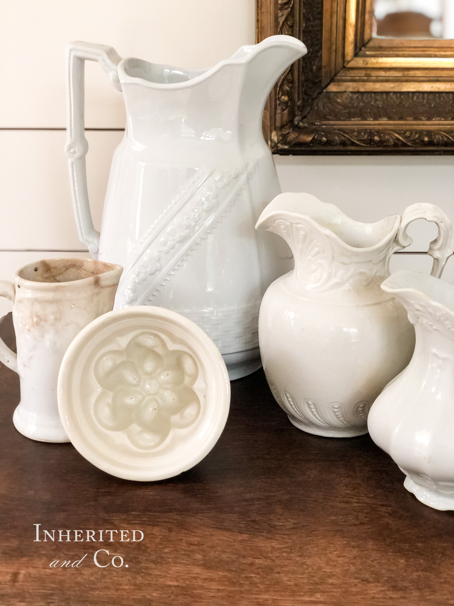 ironstone pitchers and mold