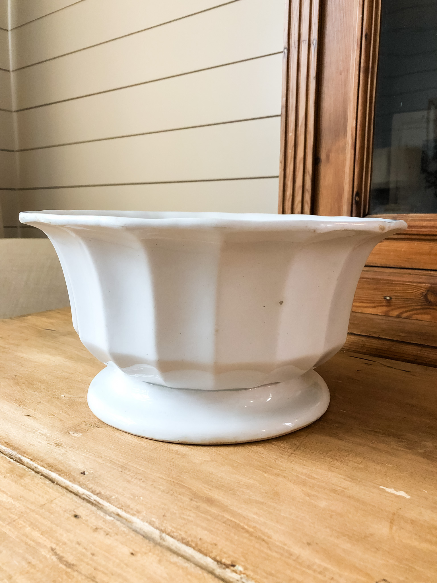 fluted panels ironstone punch bowl