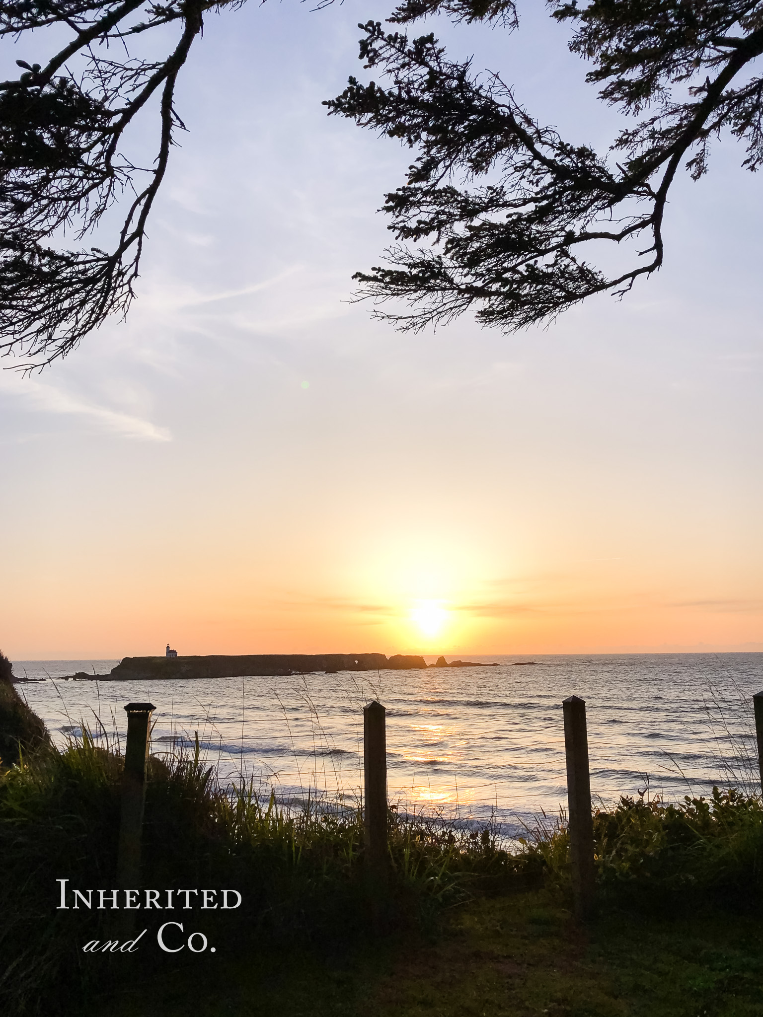 Sunset over Cape Arago Lighthouse