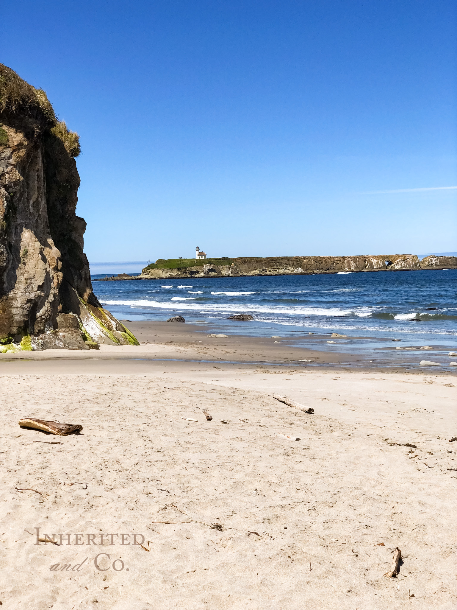 Private Beach at Oregon VRBO on road trip from Napa to Seattle