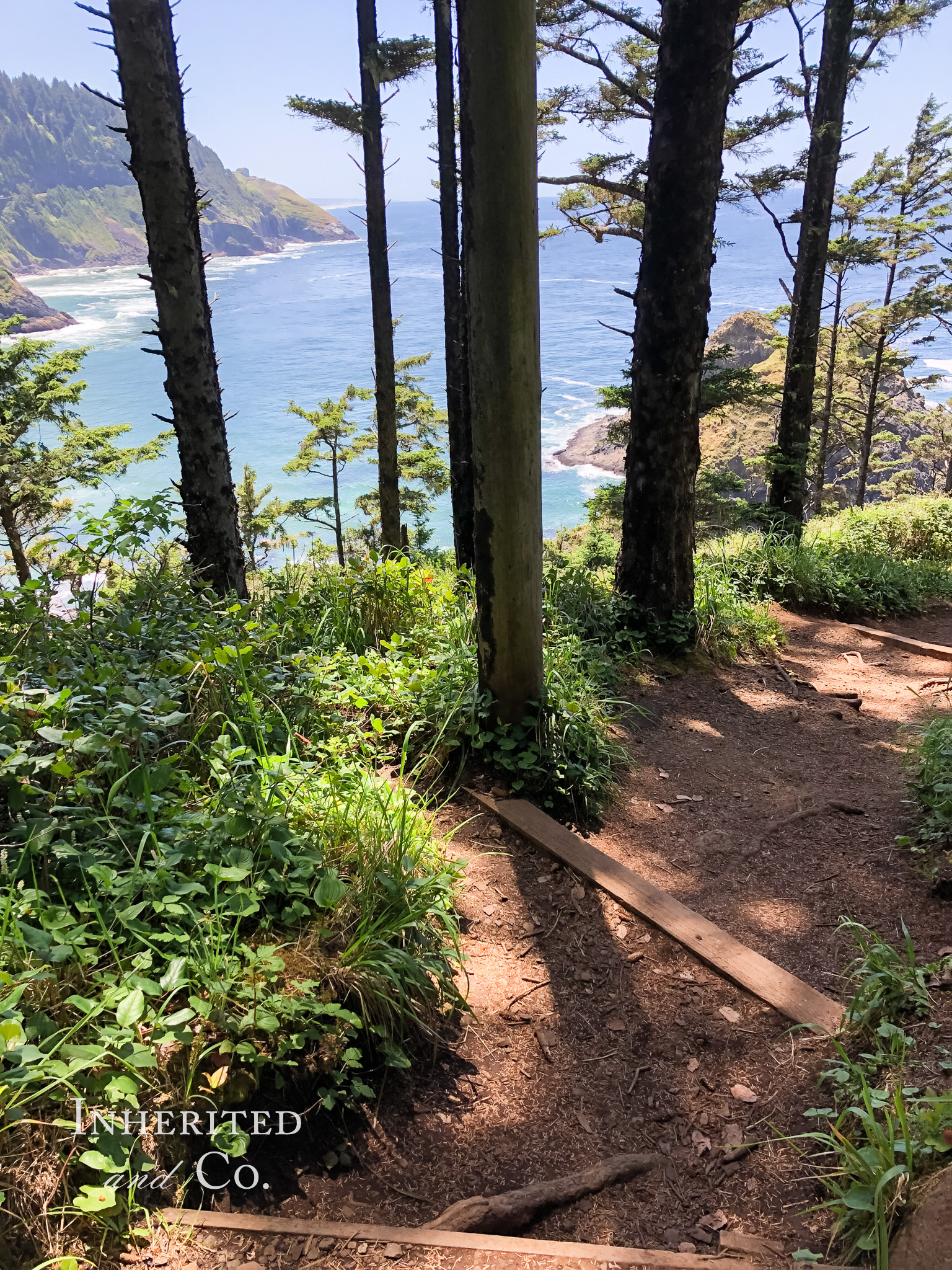 Trail to the top of Heceta Head Lighthouse in Oregon