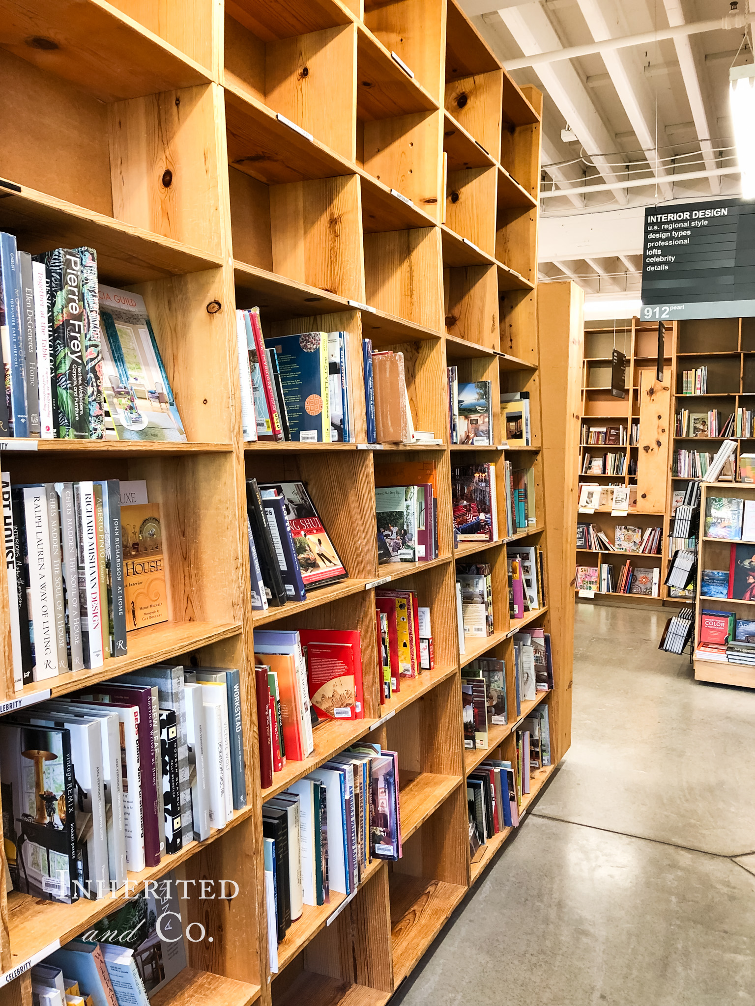 Interior Design section of Powell's Bookstore in Portland