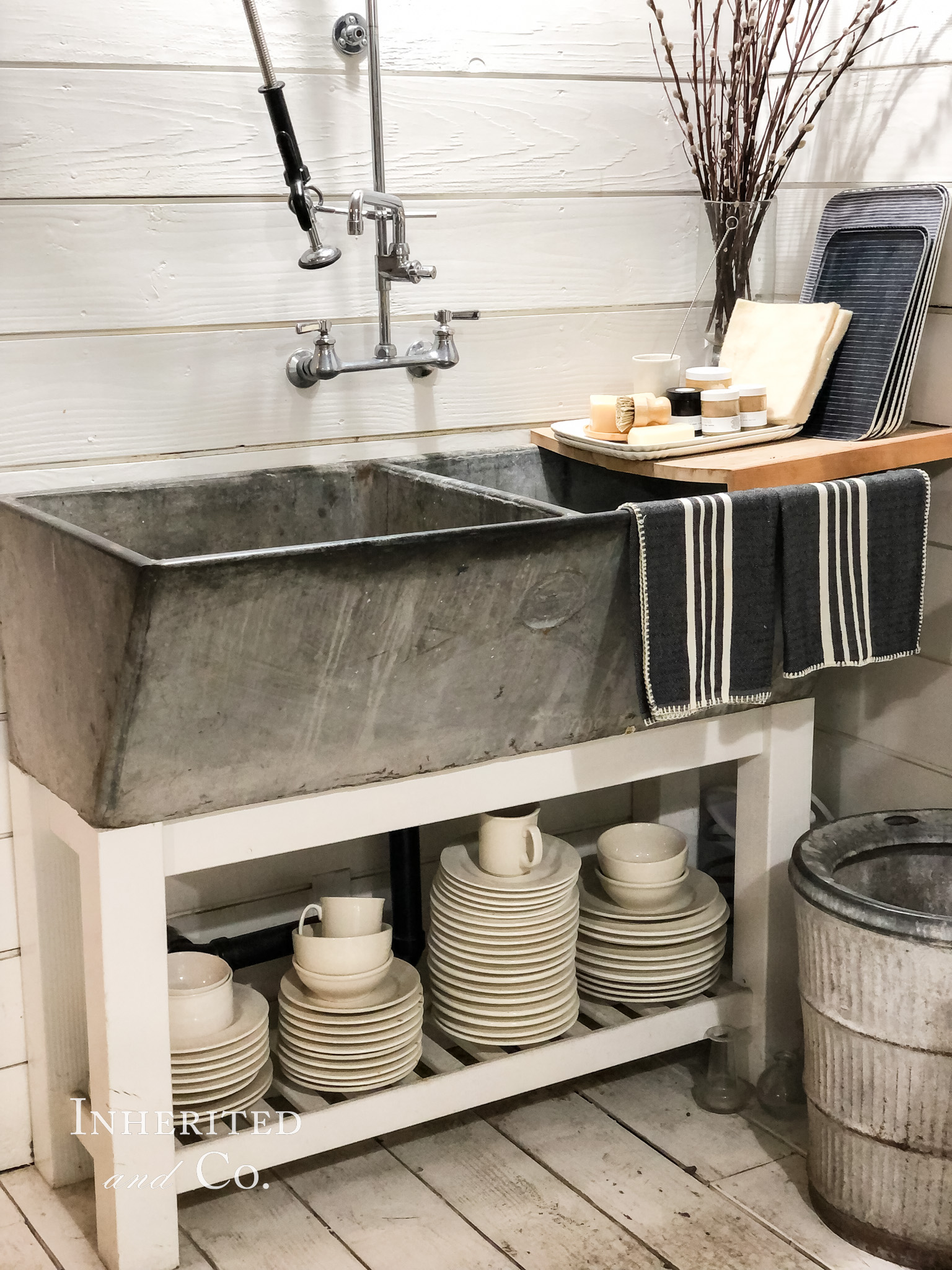 Slate Sink inside of Modest Home Mercantile on Bainbridge Island