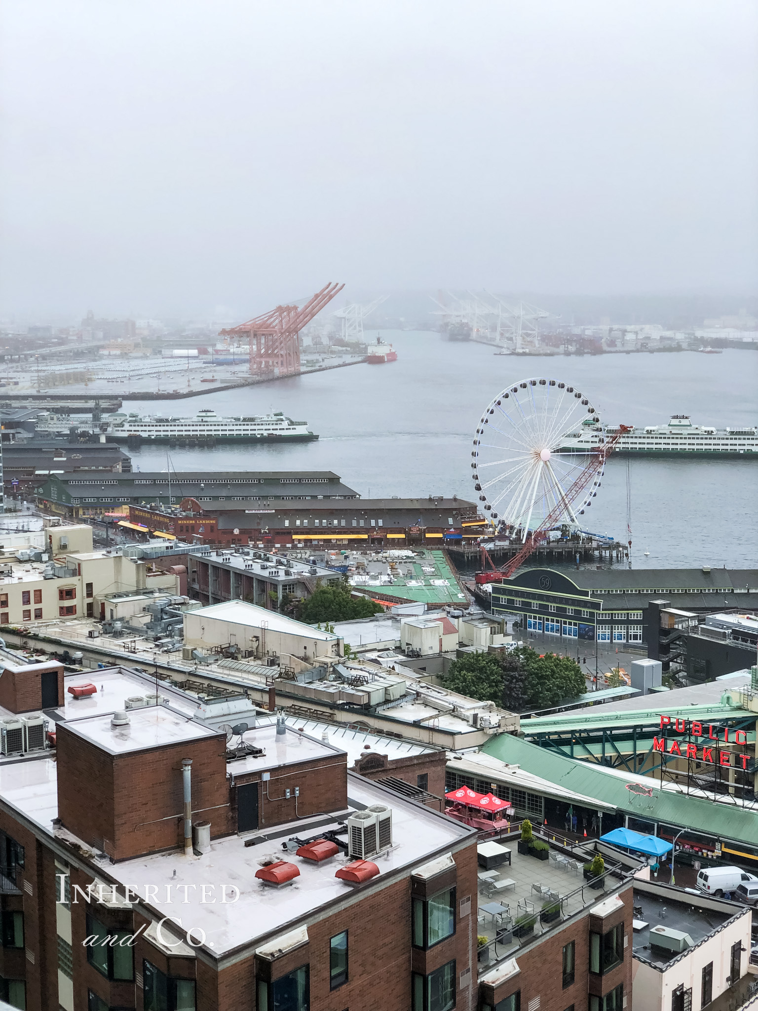 View of the Pike Place Market from the Thompson Seattle