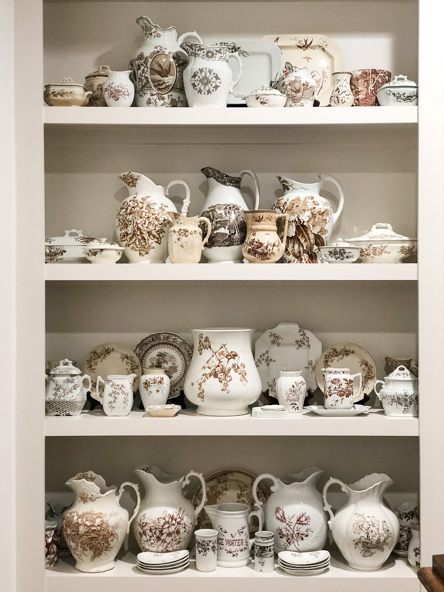 Antique Brown Transferware Display