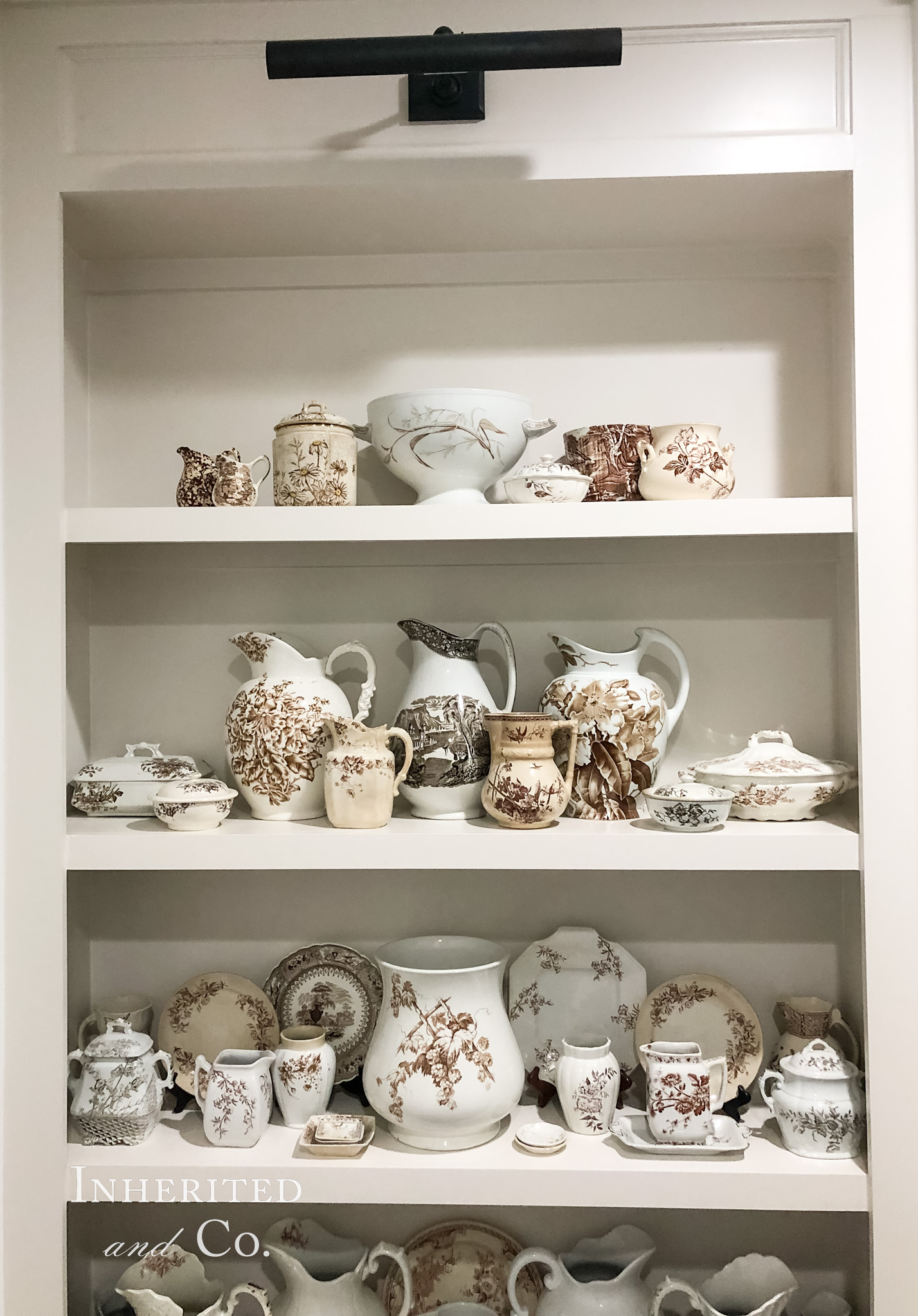 Antique brown transferware collection