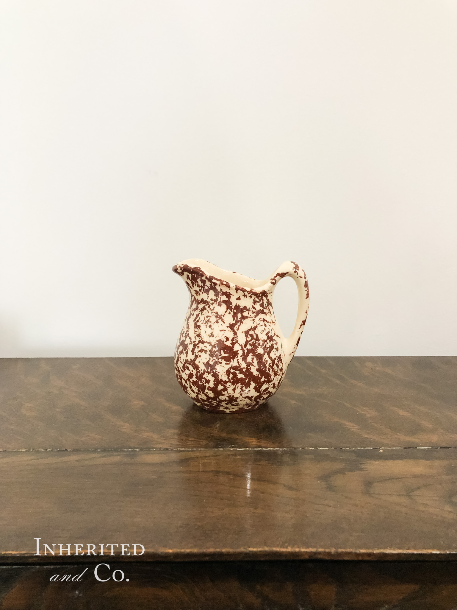 brown spongeware creamer