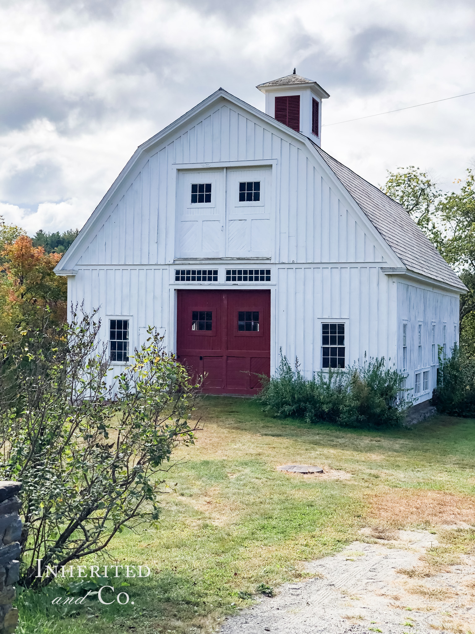 Old White Barn in Vermont at Scott Farm Orchard