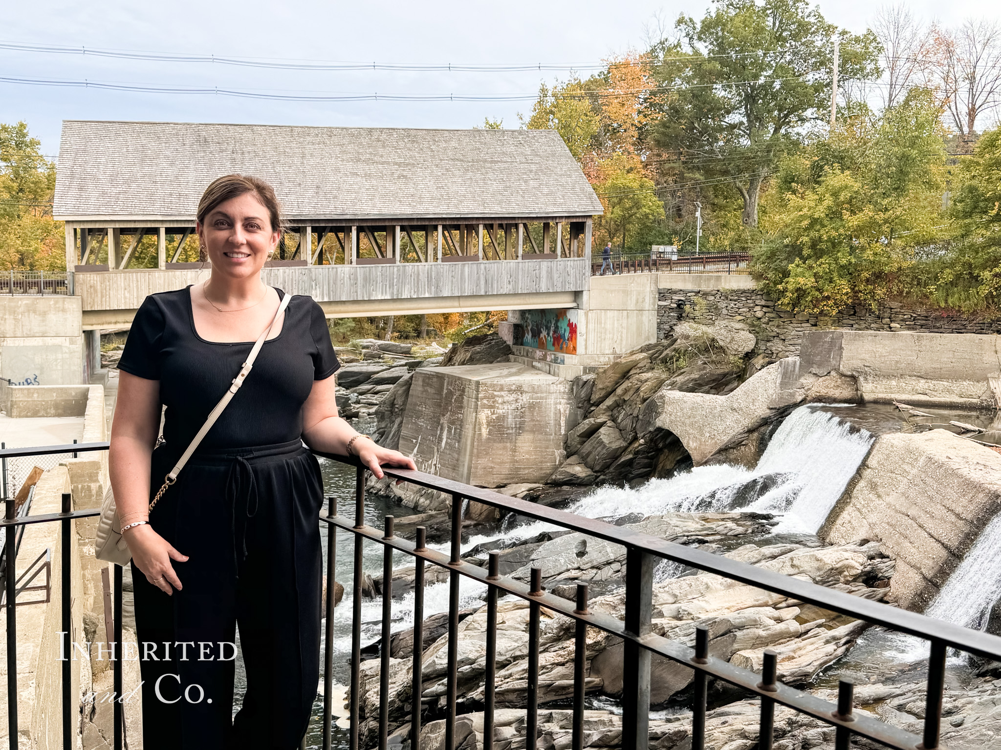 Waterfall view at Simon Pearce in Vermont