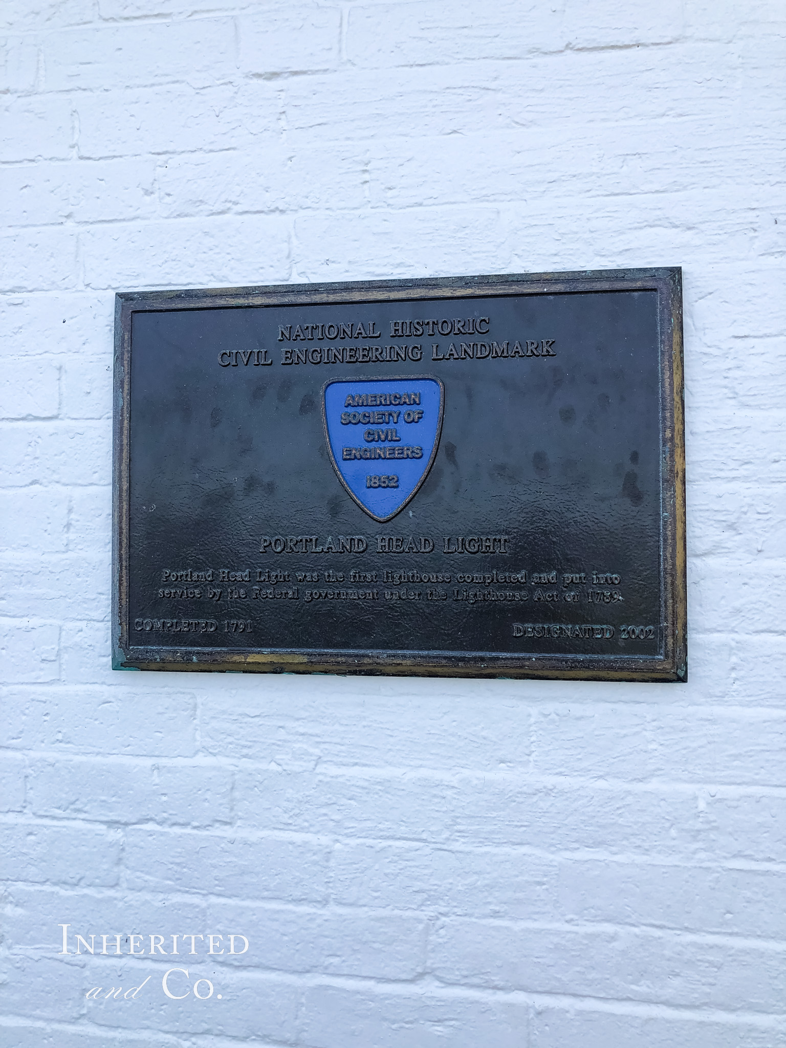 Plaque at Portland Head Light