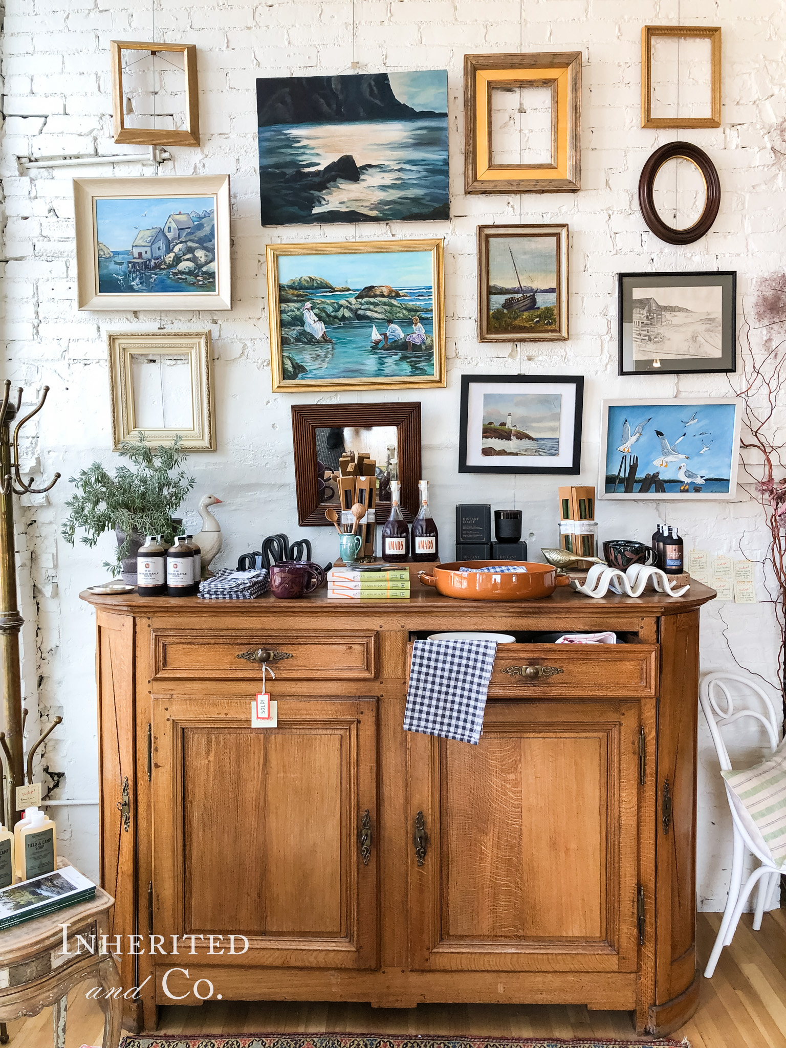 Antique Vignette inside of Viand Mercantile in Portland, Maine