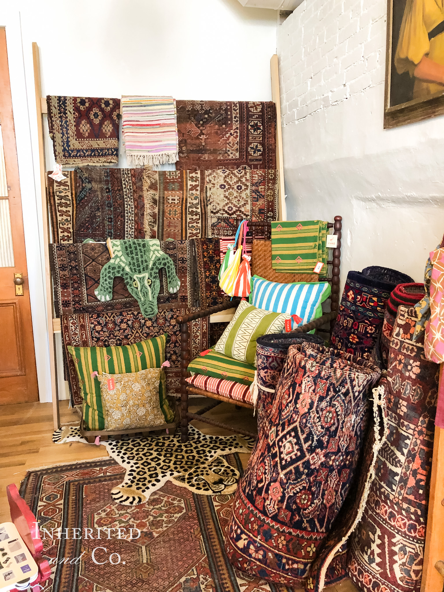 Antique rugs at Viand Mercantile