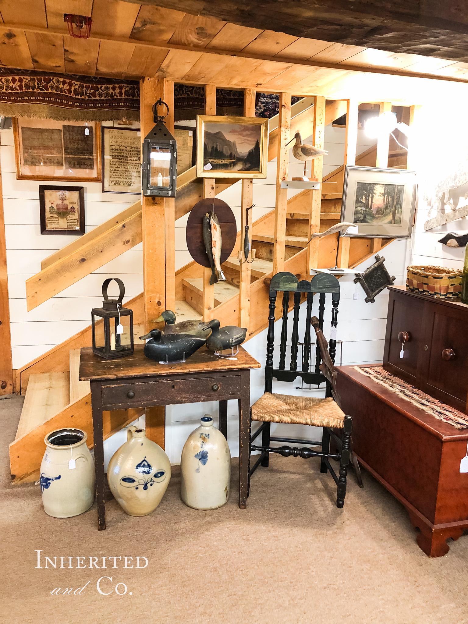 Antiques Display at The York Antiques Gallery in York, Maine