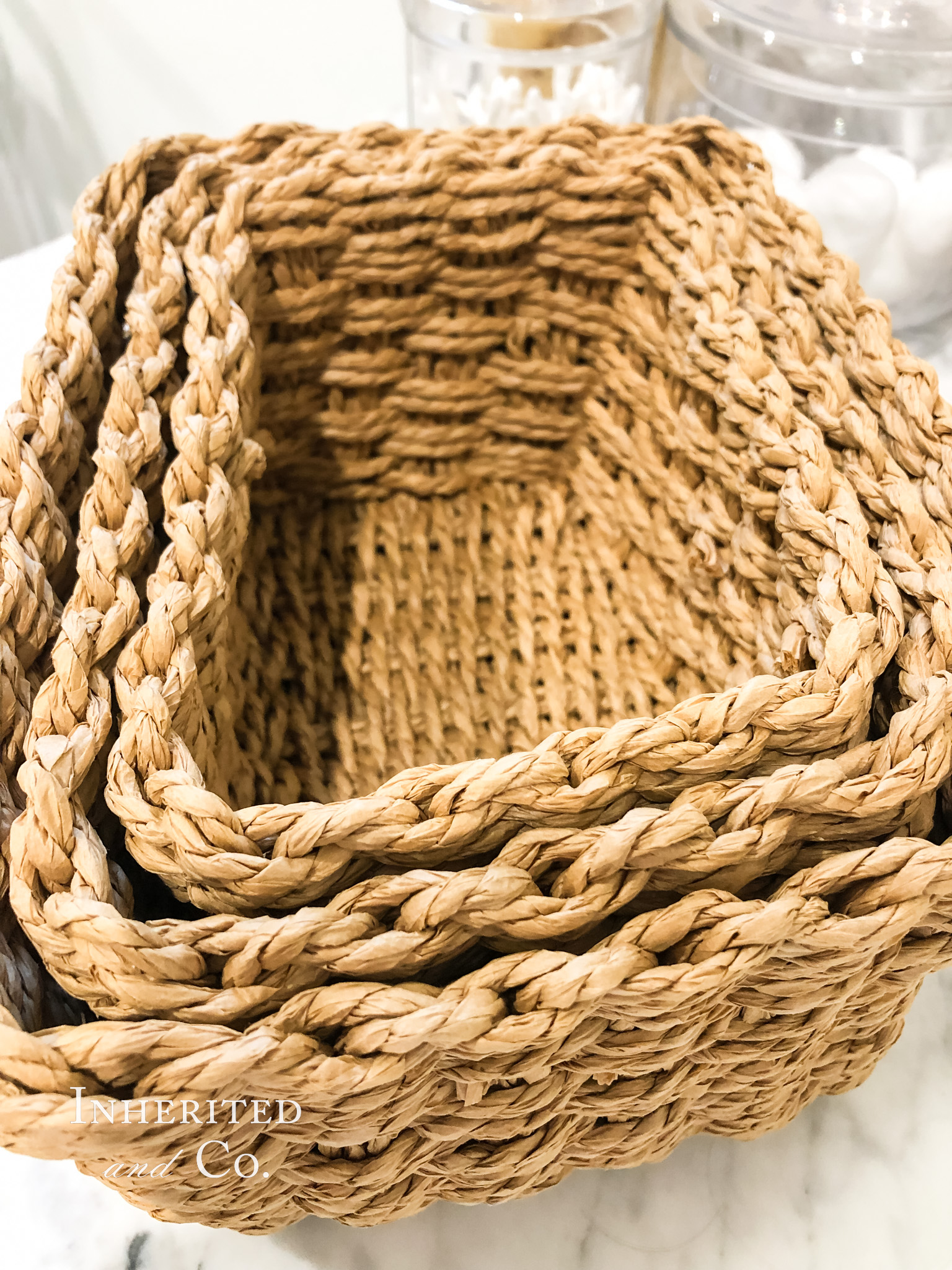 Paper Rope Baskets for Organizing